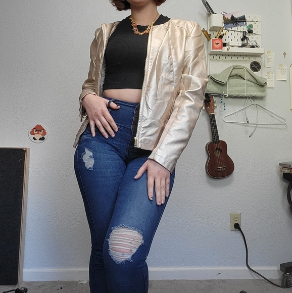 Calvin Klein Faux Leather Jacket - Picture 1 of 9